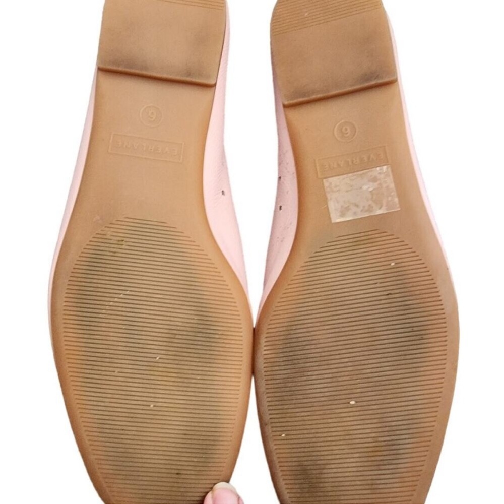 Everlane Blush Pink Pebbled Leather Flats Size 6 - Picture 6 of 8